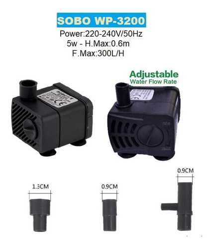 Imagen 1 de 7 de Bomba De Agua Sumergible Wp-3200 Para Peceras Acuarios