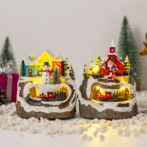 Villas Navideñas Led Con Decoración De Resina Brightness Mus