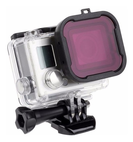 Filtros Gopro 5 Para Carcasa Bajo El Agua Color Rojo Purpura