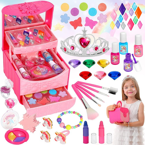 ~? Fedio Kids Makeup Kit Para Girl Toys - Maquillaje Para Ni