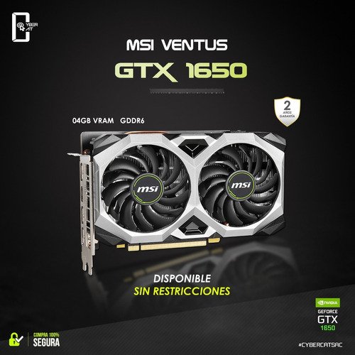 Tarjeta De Video Msi Ventus Gtx 1650 4gb Gddr6 Xs Oc 