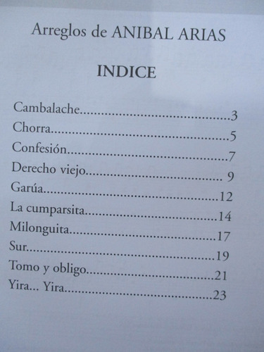 Imagen 2 de 3 de Tangos, Album Nº 1 Arreglos De Aníbal Arias. Guitarra