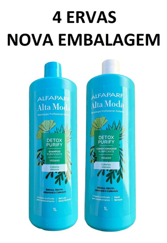 Shampoo E Condicionador 7 Ervas Detox Alta Moda Alfaparf 1 L