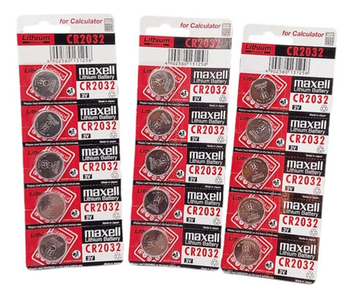 Maxell Cr 2032 3 Tiras 3v Total 15 Unidades