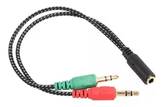 Cable Splitter De Audifono Audio Y Micrófono Macho Y Hembra