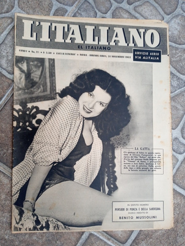 Revista El Italiano Año 1 - N.23 - Año 1952 -silvana Pampini