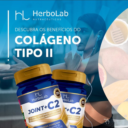 Joint + C2 - Colágeno Tipo 2 + Vitaminas K C M Em Cápsulas