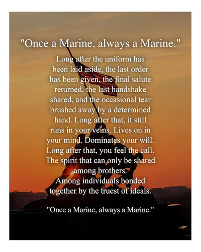Una Vez Marine, Siempre Marine Inspirador Usmc Creed De...