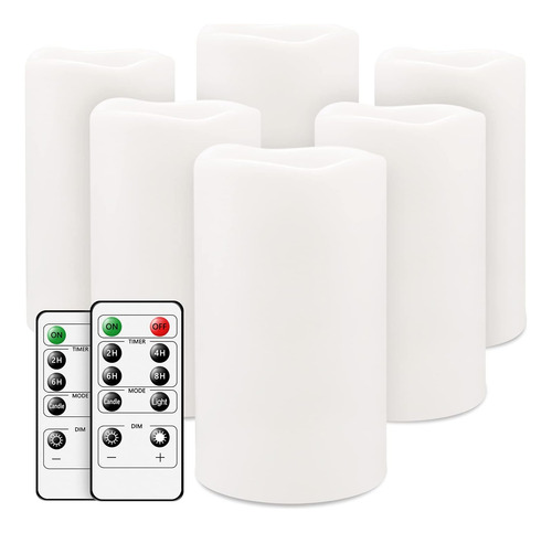 Velas Led Parpadeantes Sin Llama, Juego De 6 Velas Led (alto