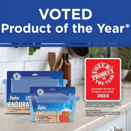 Ziploc Endurables Contenedor Pequeño, 2 Tazas, Bolsas De Sil