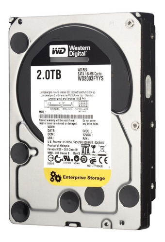 Hd 2tb Sata3 Western Digital Re Enterprise - Wd2000fyyz (3,5