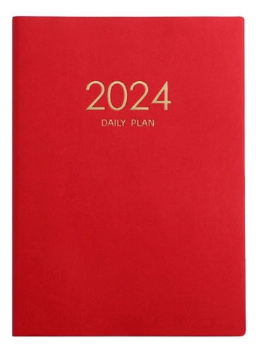 Calendario Cuaderno De Plan Rojo 2024, Cuaderno De Plan Diar