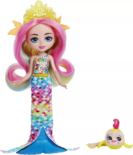 Imagen 2 de 7 de Muñeca Enchatimals Royal Ocean Kingdom Radia Rainbow Fish