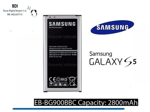 Bateria Samsung Galaxy S5 I9600 G900 Eb-bg900bbc 2800 Mah