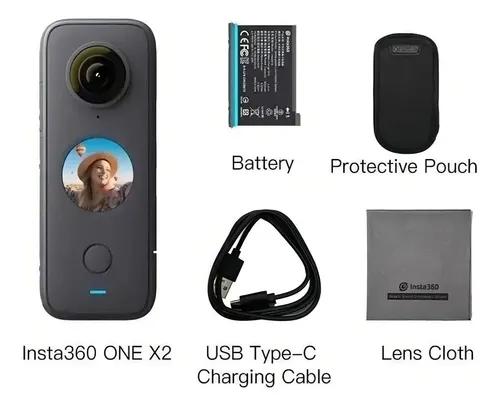 Câmera sportiva Insta360 One X2 Standalone 5.7K preta | Frete grátis