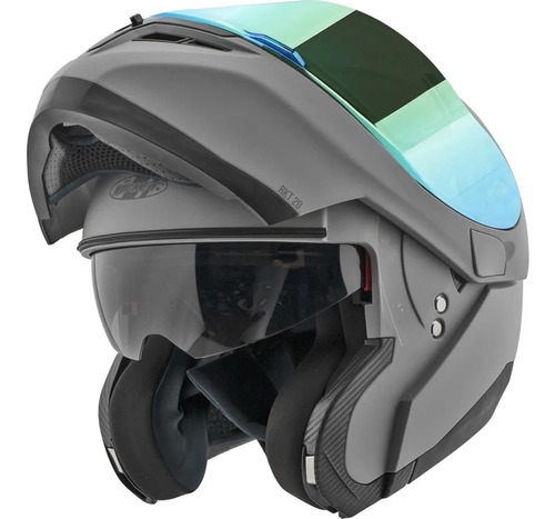 Casco Abatible Joe Rocket Rkt 20 Ion Grey Gris Mate Iridium