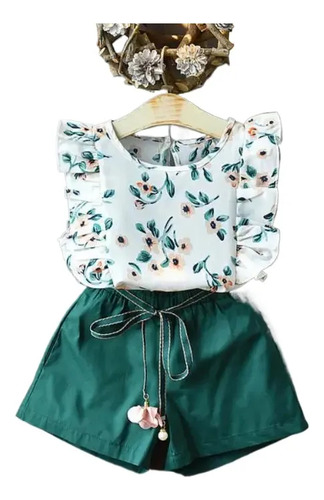 Conjuntos De Ropa Para Niños, Camisa Con Flores Y Pantalones