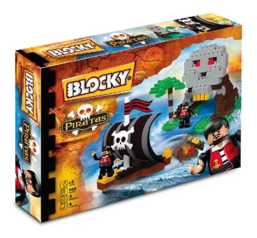Bloques para armar Blocky Piratas Isla Pirata 140  en  caja