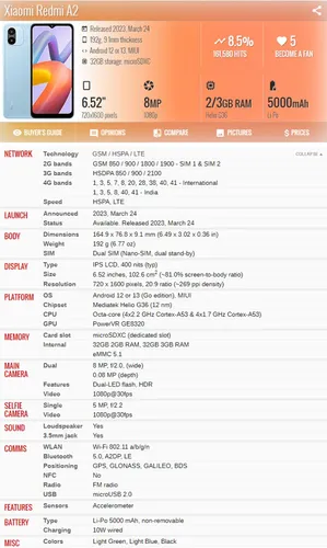 Xiaomi Redmi A2 23026rn54g 2gb 32gb Dual Sim Duos