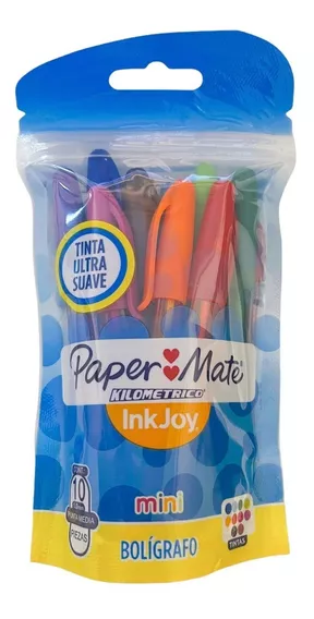 Boligrafos Paper Mate 100st Mini En Blister X 10 Colores