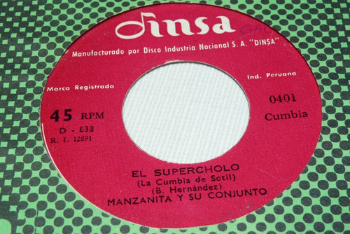 Jch- Manzanita Y Su Cjto El Supercholo Cumbia 45 Rpm