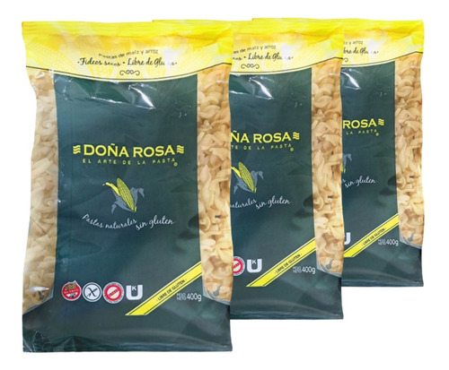 Fideos Doña Rosa Fusilli Pastas Sin Tacc 400gr Pack X 3