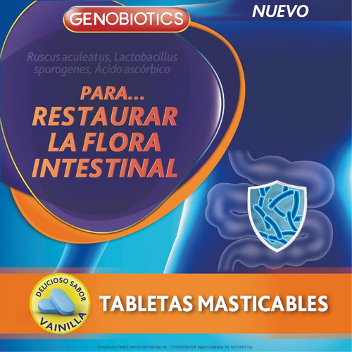 Genobiotics Probióticos. Caja Con 60 Tabletas Masticables.