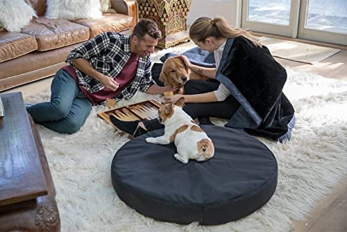 Funda Redonda Gris Impermeable Para Cama De Perro