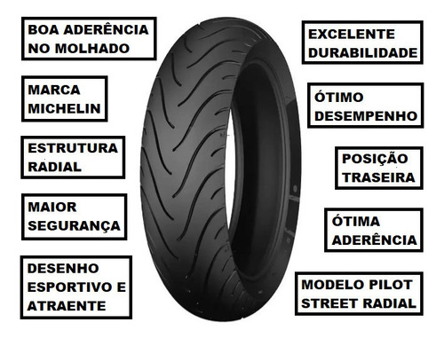 Pneu Michelin Tras. 180/55-17 Pilot Street Radial Gsx1250f