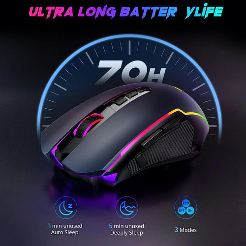 Mouse Gamer Redragon M910-ks Inalámbrico, Rgb, Negro