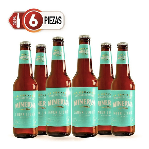 Six Pack Cerveza Minerva Light Lager 355ml C/u