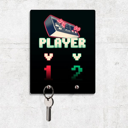 Porta Chaves Player 1 Player 2 Gamer 8 Bits