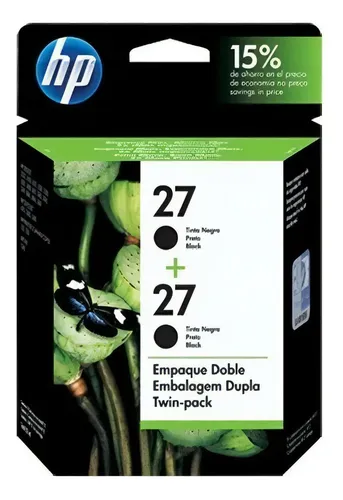CARTUCHO DE TINTA HP ORIGINAL 27 + 27 NEGRO
