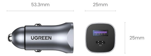 Cargador De Auto Carga Rápida Doble Puerto Usb-a - Usb-c