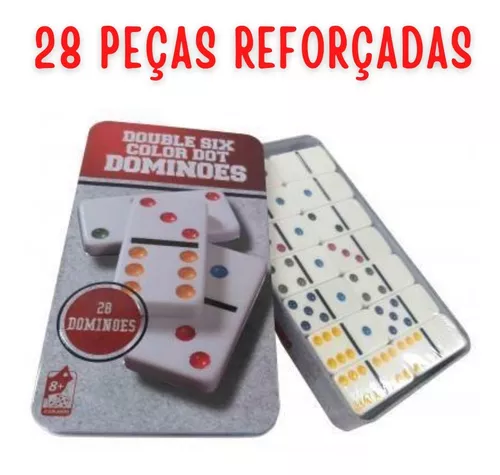 Jogo de Dominó Double Six 28 Peças - Branco