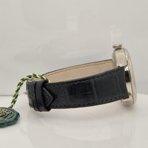 Rolex Cellini Dual Time Ouro Branco 39mm Automático Completo Preto Prateado Prata (Usado)