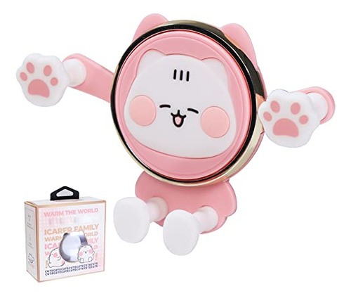 Cute Phone Mount For Car, Pink Cat Air Vent Clip Cell P...