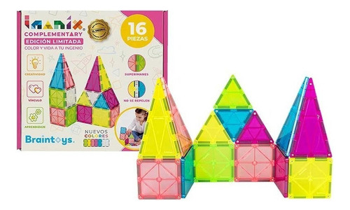 Juego Bloques Magnéticos Braintoys Imanix Complementary 16pc