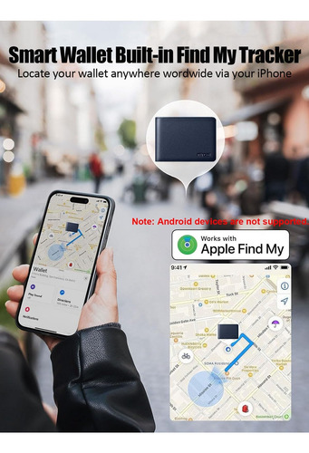 Cartera Para Hombre Incorporada Find My Real Time Tracker, 1