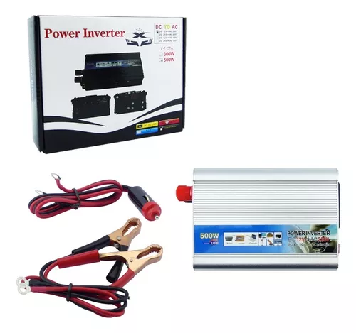 Inversor de Voltaje para Automóvil Power Inverter 12V a 220V 500W - Gris