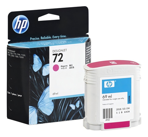 Cartucho De Tinta Hp 72 Magenta C9399a 69ml T610 T770 T1100