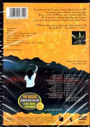 Dvd Djavan Ao Vivo 25 Anos - Original Novo Lacrado | Parcelamento