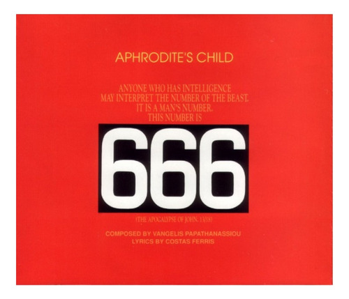 Cd Aphrodite's Child 666 Nuevo Y Sellado