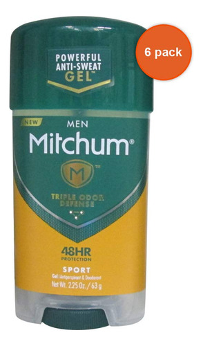 Paquete De 6 Desodorante Gel Mitchum Sec - G  Fragancia Seco Invisible