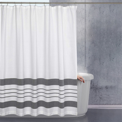 Ay Cortina De Ducha Estampada A Rayas, Cortina De Baño
