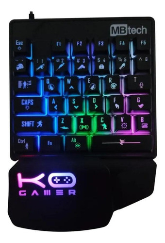 Teclado Gamer Mêcanico Led Mão Única 35 Teclas