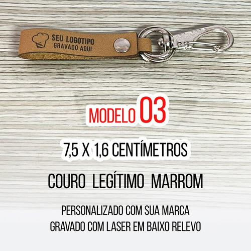 Chaveiros Em Couro Legítimo Personalizados - 5un.
