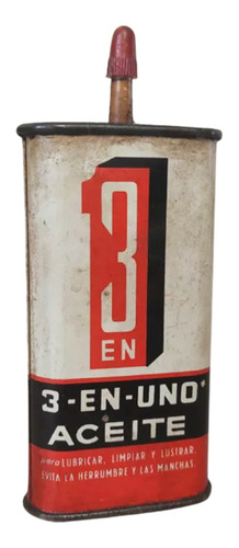 3 Botellas Antiguas Metálicas De Aceite 3 En 1, De Los 70s (Usado)