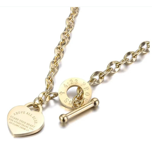 Collar Con Colgante De Corazón, 2 Colores Diferentes