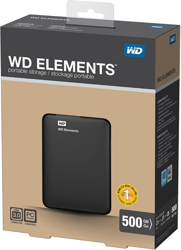 Wd Elements Portable 500gb Hdd Externo Usb 3.0 Negro